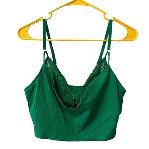 Aerie Green Lace Trim Bra